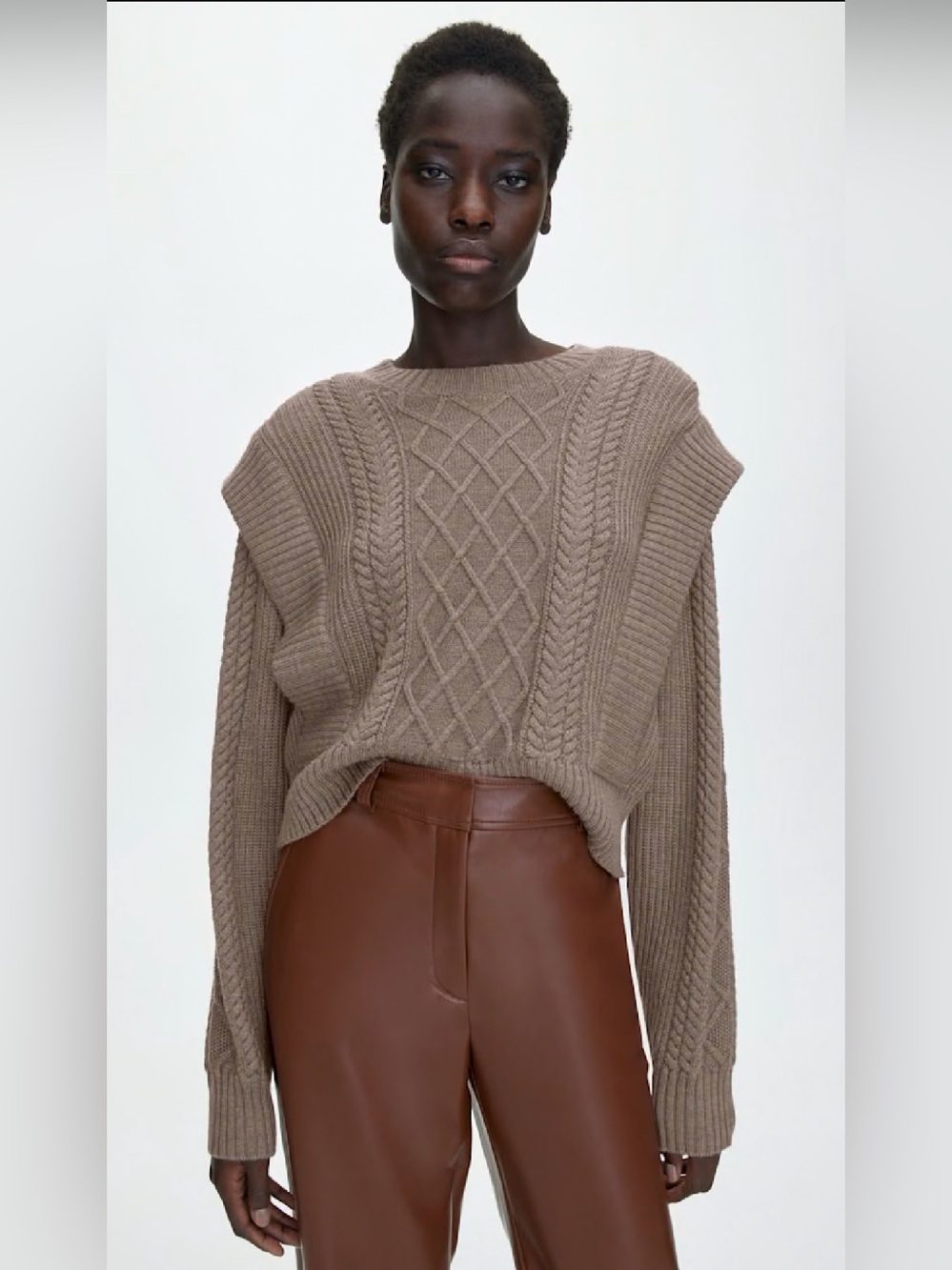 Babaton Seek Sweater 2XS in Heather Turner Taupe Merino Wool